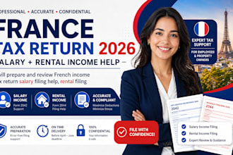 prepare and review french income tax return, salary filing help, rental filing