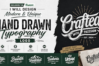 design a modern hand drawn typography logo for your brand on fiverr