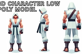 model retro low poly ps1 ps2 3d character game and animation