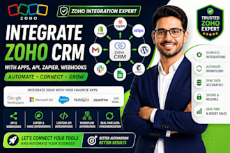 integrate zoho crm with apps, API, zapier, webhooks and automation