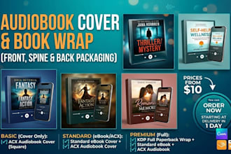 design an acx audiobook cover for audible and KDP