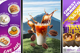 design professional and eye catching food poster