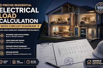 prepare residential electrical load calculation with circuit diagram sld in ca