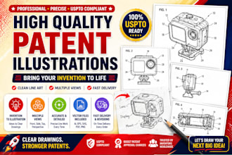 draw uspto patent drawings for utility and design patent filing