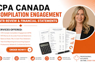 prepare CPA canada compilation engagement, ntr review, and financial statements