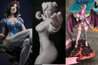 design a 3d print and paint custom anime figures miniatures resin stl