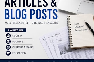 write seo articles on society, politics,and current affairs
