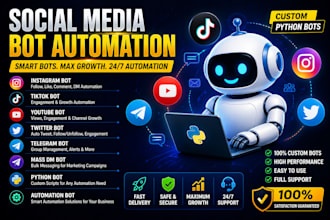 do social media automation tools for twitter, tiktok, instagram, youtube, fb bot