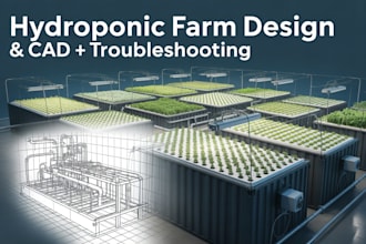 design hydroponic farm layout, container farm cad drawings and hydroponic system