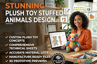 design plush toy stuffed technical sheet