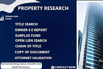 do property title search chain of title and lien report for real estate investor