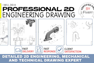 professional 2d engineering drawings and technical drawings for manufacturing