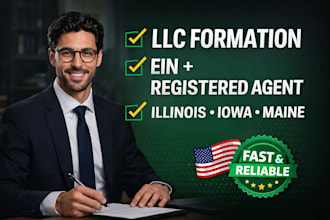 do llc formation, llc registration, ein in illinois iowa maine, registered agent