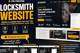 design locksmith website locksmith landing page with booking form for lead