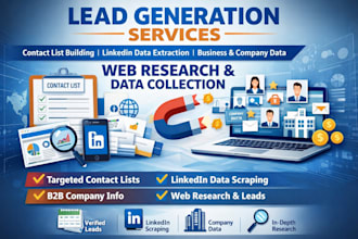 do b2b lead generation, data scrapping, web research