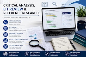 urgently do lit review, critical analysis, appraisal, reference search