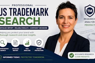 conduct a professional us trademark search and provide detailed report