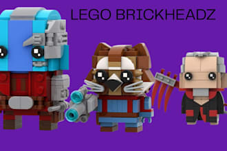 create a custom lego brickheadz  from your photo or ideas with instructions