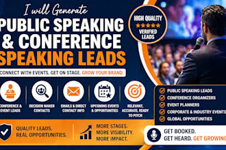 generate public speaking and conference speaking leads for you