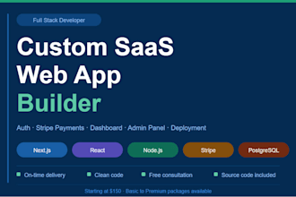 build a custom saas web app with authentication, dashboard, and stripe payments