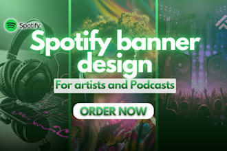design professional spotify banner, youtube channel art, logo and music cover