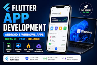 build flutter apps for android and windows with clean UI
