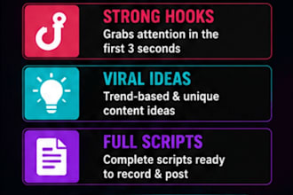 create viral tiktok ideas, hooks and scripts for your contect