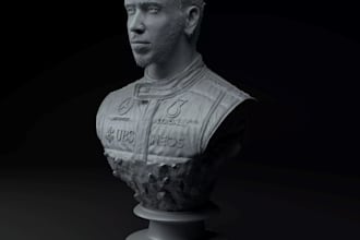 sculpt realistic bust from pic,stl for printing,memorial bust statue,3d printing