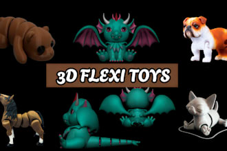 create 3d printing flexi toy 3d dragon bjd fidget toy articulated cute flexi toy