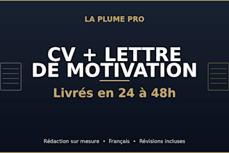 rédiger votre CV et lettre de motivation sur mesure en 24h