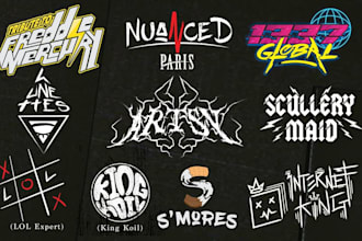 draw streetwear logo custom, psychedelic, edgy, y2k, grunge for your t shirt