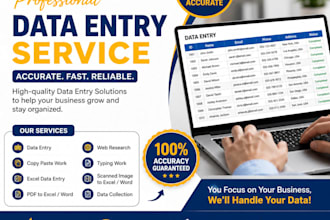 be your professional data entry operator