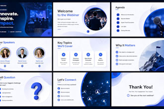design modern presentation slides for webinars, events, and business speakers