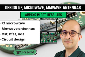 design rf, microwave, mmwave antennas or arrays in cst, hfss, ads , diptrace