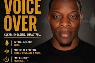 record a male voice over for your youtube, tiktok, podcasts