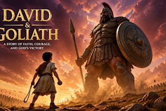 illustrate vibrant children story book, and comic biblical illustrations