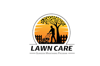create modern tree care, grass trimming, lawn care, landscape logo design