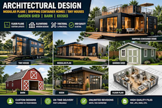 draw container homes tiny houses modular building  garden shed barn architecture