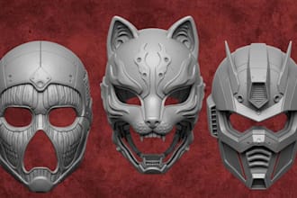 sculpt anime 3d mask 3d helmet 3d model cosplay mask helmet for 3d printing