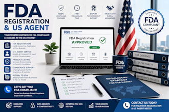do fda registration, fda compliance and act as your US agent fast