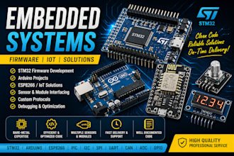 design and develop embedded systems firmware for arduino, stm32