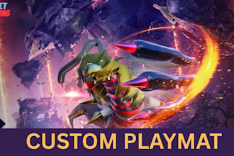 design premium custom playmat, board game design, tcg card game and fantasy art