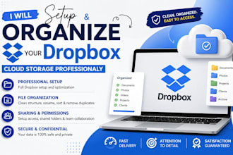 setup and organize your dropbox cloud storage professionally service