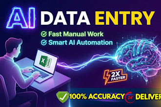 do accurate ai data entry, excel data entry, web research and copy paste tasks