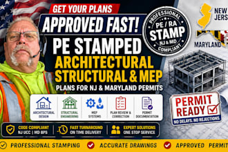review, do pe stamp and architectural stamp, structural drawing, mep, floor plan