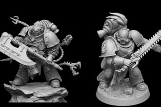 sculpt 3d miniature figurine, dnd warhammer tabletop stl for 3d printing