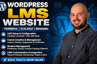 build wordpress lms, elearning and membership site with learndash and tutor lms