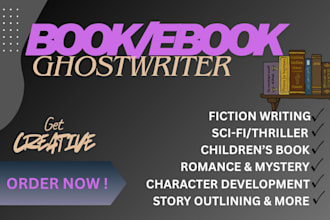 ghostwrite your book ebook romance fantasy thriller book