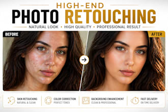 high end skin retouching and professional photo editing