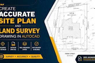 create accurate site plan and land survey drawing in autocad